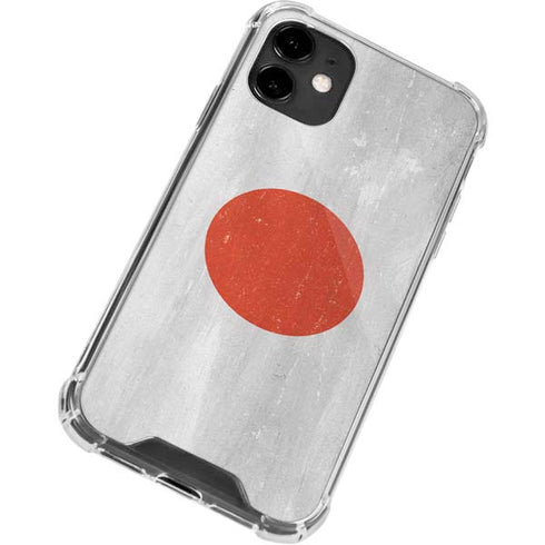 Japanese Flag Distressed iPhone 12 Clear Case